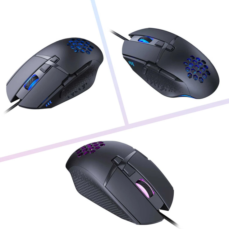 ماوس مخصوص بازی KM360G 🖱️ کینگ استار متصل به لپتاپ 💻 با نور RGB 🌈 و عملکرد سریع برای گیمرها 🎮