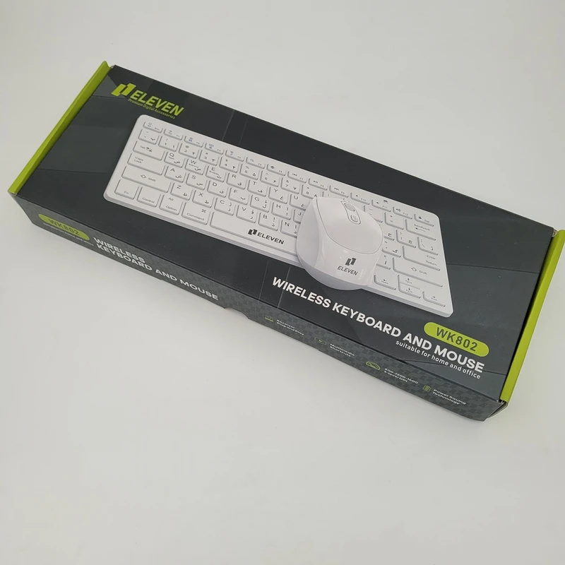 ست کیبورد و ماوس ایلون مدل WK802 ⌨️🖱️ بی‌سیم با اتصال RF ۲.۴ گیگاهرتز 🔌 مناسب لپ‌تاپ و کامپیوتر 💻 برای استفاده خانگی و اداری