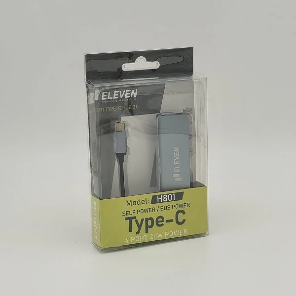 بستهبندی هاب ۴ پورت USB 2.0 ایلون H801 📦 با طراحی جمعوجور و سبک مناسب حمل و استفاده رومیزی
