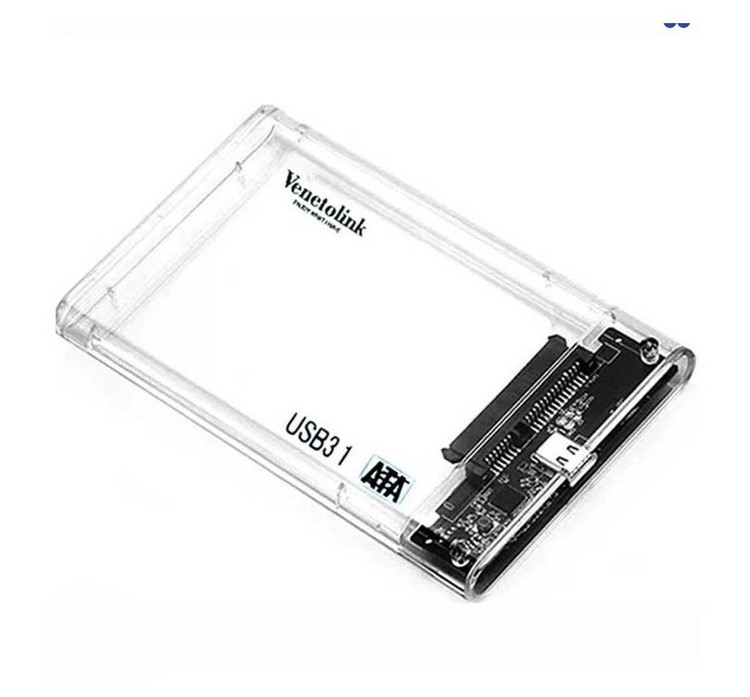 باکس هارد ۲.۵ اینچ شفاف Venetolink 💽 با اتصال USB 3.1 ⚡ مناسب HDD و SSD ۲.۵ اینچ 💻 برای انتقال فایل و بکاپگیری