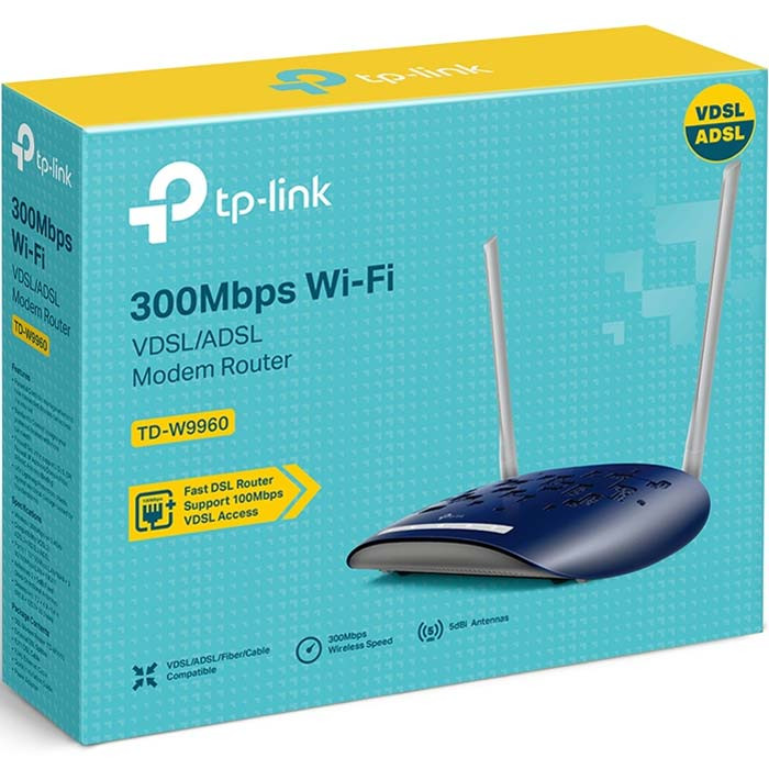 بستهبندی مودم روتر VDSL/ADSL تیپی-لینک مدل TD-W9960 v1.20 📦 با محتویات کامل برای نصب سریع و آسان