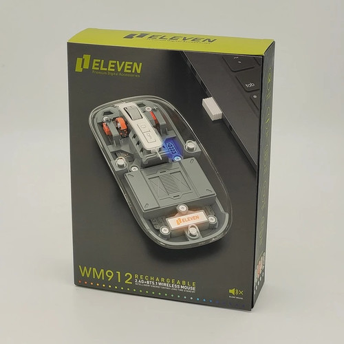 بستهبندی ماوس بیسیم شارژی ایلون مدل WM912 📦 با دانگل USB و طراحی ارگونومیک و شیک