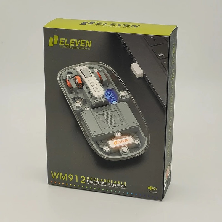 بستهبندی ماوس بیسیم شارژی ایلون مدل WM912 📦 با دانگل USB و طراحی ارگونومیک و شیک
