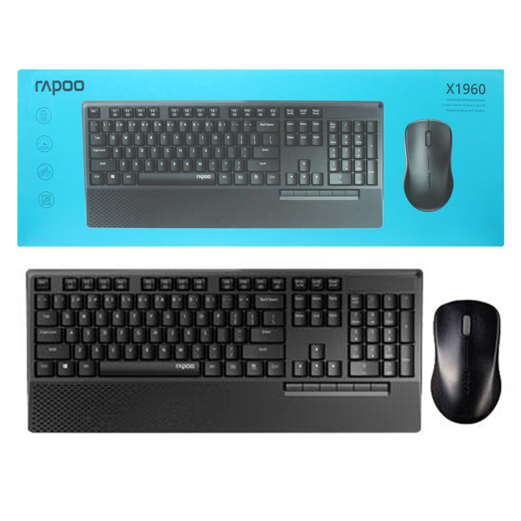 ماوس و کیبورد بیسیم رپو مدل X1960 ⌨️🖱️ با اتصال ۲.۴ گیگاهرتز، طراحی ارگونومیک و کلیدهای نرم مناسب کار روزمره 💻