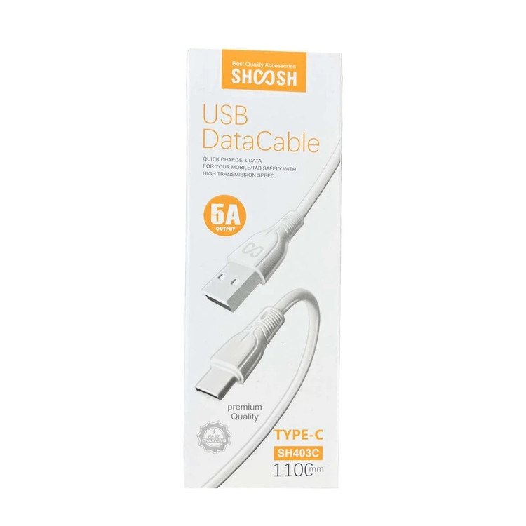 کابل تبدیل USB به USB-C شوش مدل SH403C 🔌 با طراحی مقاوم و پشتیبانی از شارژ سریع ⚡