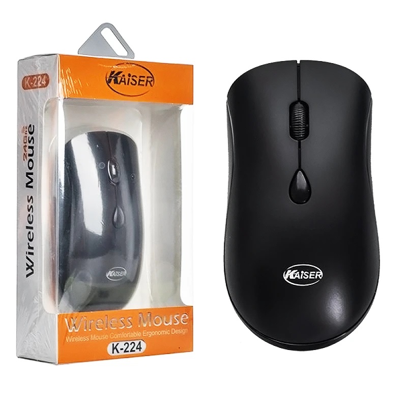 ماوس بی‌سیم کایزر K-224 🖱️ با طراحی ارگونومیک و اتصال USB 🔌