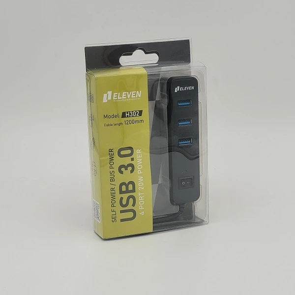 هاب ۴ پورت USB 3.0 ایلون مدل H302 🔌 با طراحی کم‌حجم و سرعت انتقال بالا ⚡