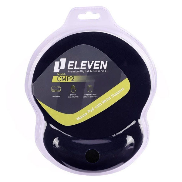 پد ماوس طبی ELEVEN مدل CMP2 با استراحتگاه مچ دست ژلاتینی و طراحی ارگونومیک
