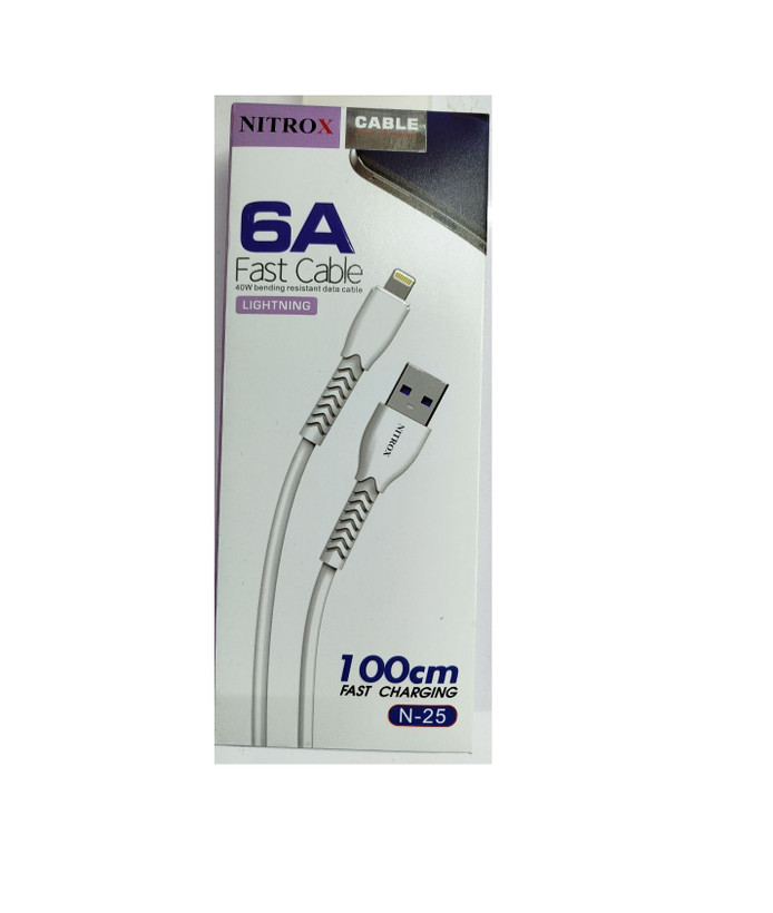 شارژر کابل NITROX مدل N-25 Lightning مناسب برای آیفون با پشتیبانی از شارژ سریع