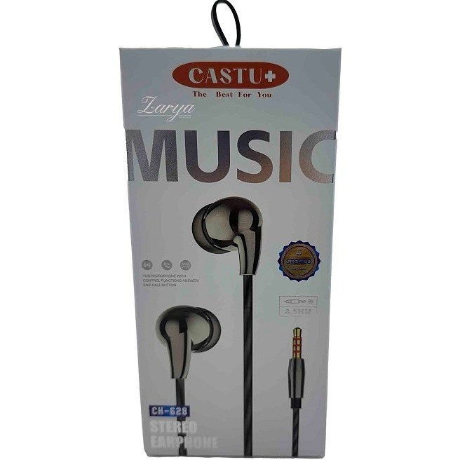 هندزفری سیمی CASTU+ مدل CH-628 با میکروفون و کیفیت صدای بالا
