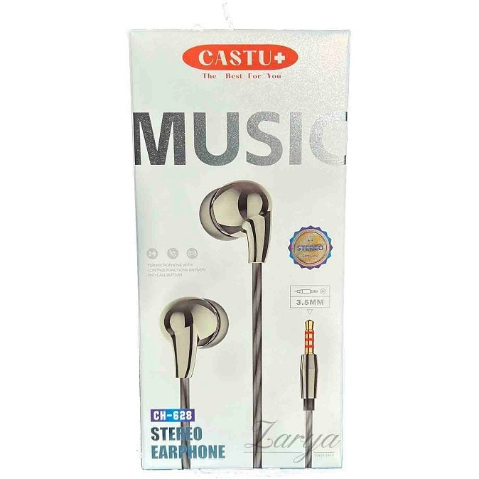 هندزفری سیمی CASTU+ مدل CH-628 با میکروفون و کیفیت صدای بالا