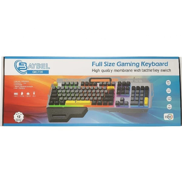 کیبورد Baybel GK-760 با نورپردازی RGB، کلیدهای مکانیکال و طراحی ارگونومیک مناسب تایپ و گیمینگ حرفهای