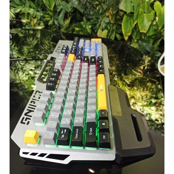 کیبورد Baybel GK-760 با نورپردازی RGB، کلیدهای مکانیکال و طراحی ارگونومیک مناسب تایپ و گیمینگ حرفهای