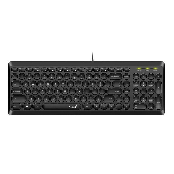کیبورد جنیوس مدل SlimStar Q200 با طراحی باریک و کلیدهای نرم مناسب برای تایپ سریع و کار روزمره