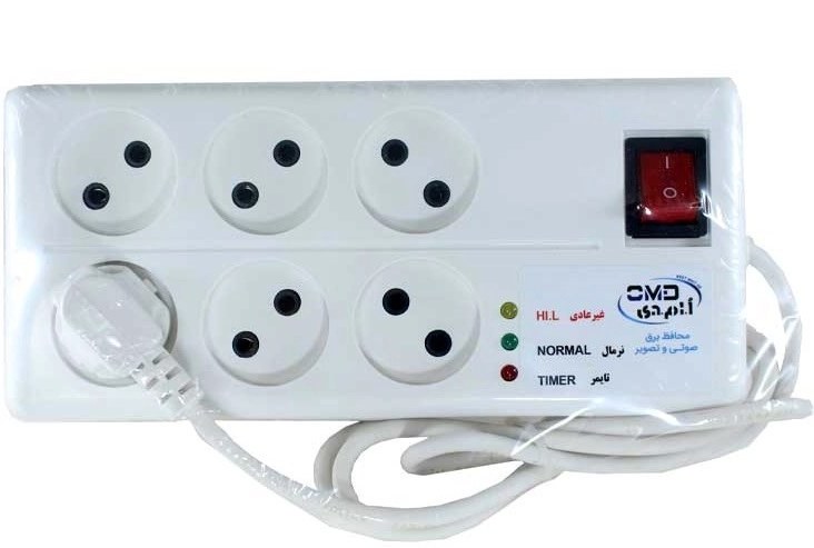 نمای نزدیک محافظ برق تیگران 6001 با طراحی سفید رنگ