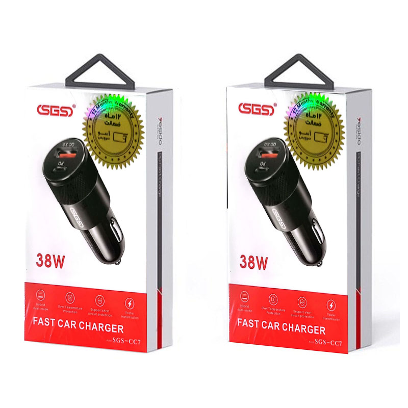 شارژر فندکی SGS مدل CC7 QC3.0PD توان 38W