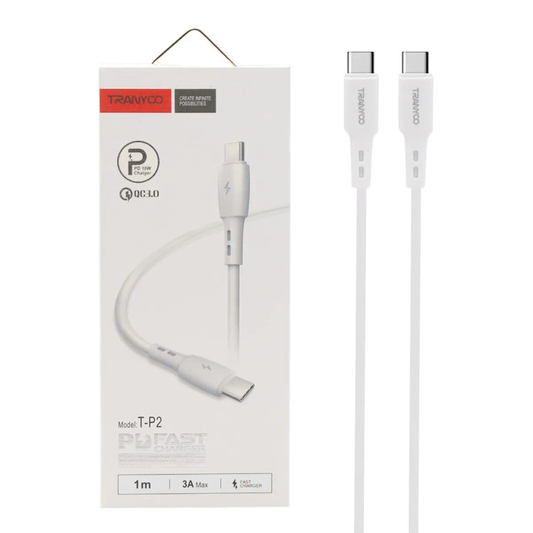 تصویر کابل شارژ Type-C سوپر فست Tranyoo T-P2