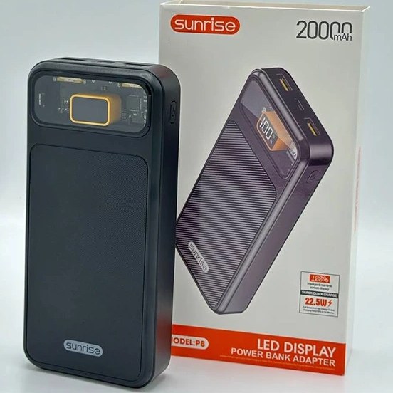 عکس شارژر همراه Sunrise P8 با نمایشگر دیجیتال