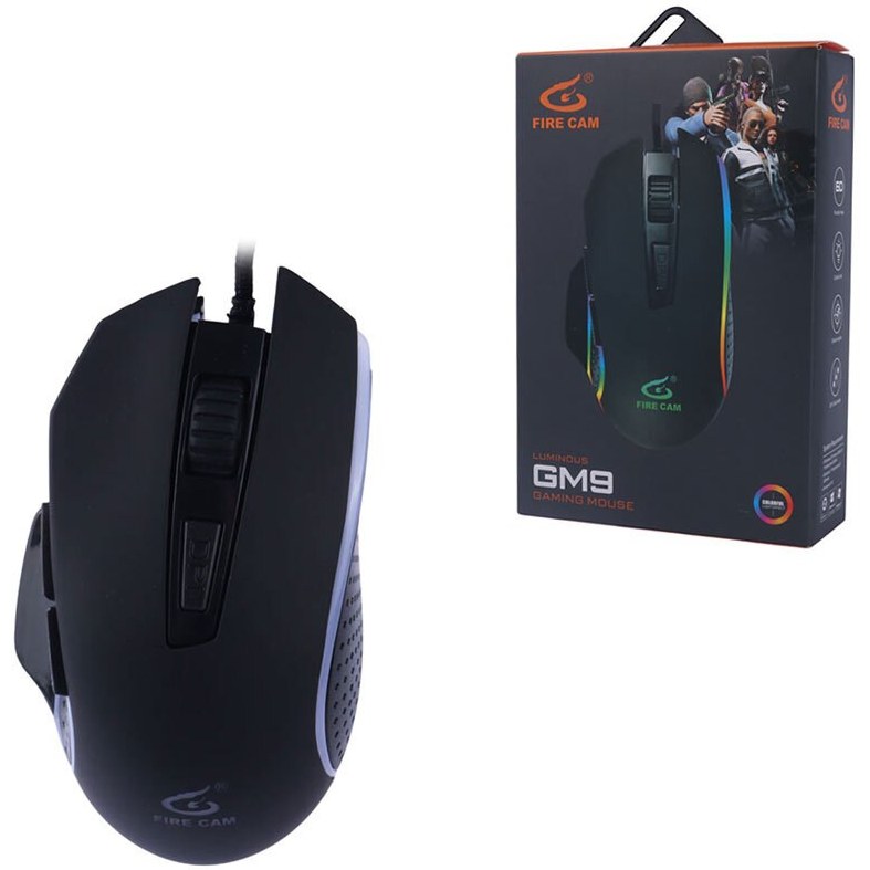 موس گیمینگ FIERCE GM9 FAIRCAM با نورپردازی RGB