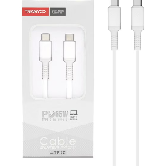 کابل شارژر TRANYOO T-19C TYPE-C TO TYPE-C