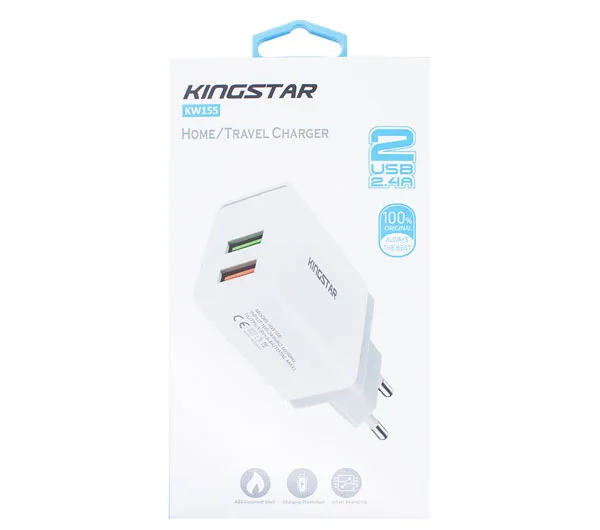 شارژر دیواری کینگ استار مدل Kingstar KW155 بدون کابل