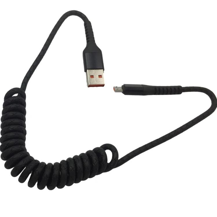 عکس کابل microUSB فنری 1.2 متری F-721