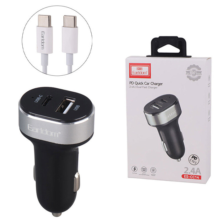 شارژر فندکی Earldom ES-CC14 دو پورت USB