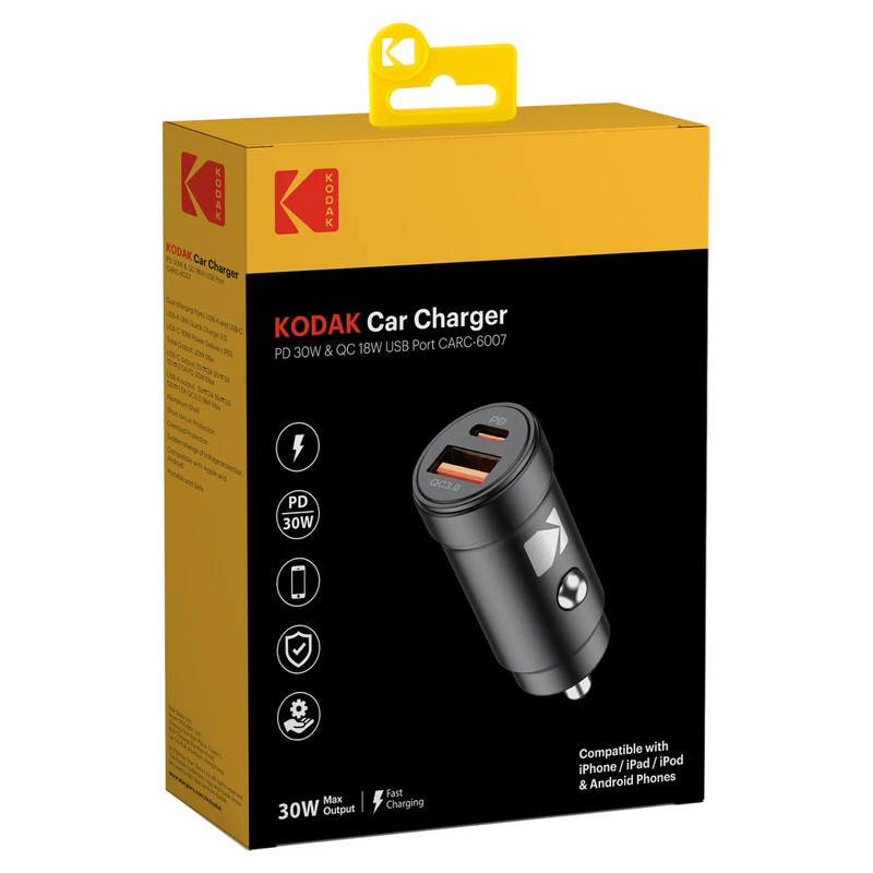 شارژر فندکی ۳۰ وات کداک مدل CARC-6007