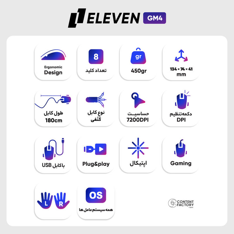 ماوس سیمی ایلون مدل GM4 با رابط USB